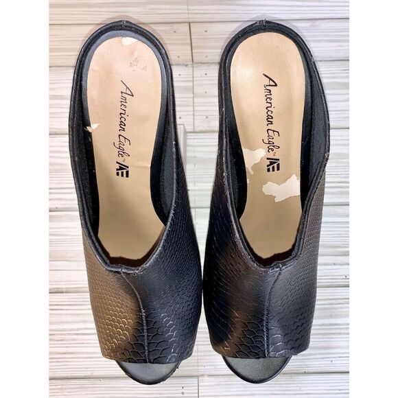 American Eagle Black Snakeskin Design Mules S: 8.5 - Picture 5 of 8